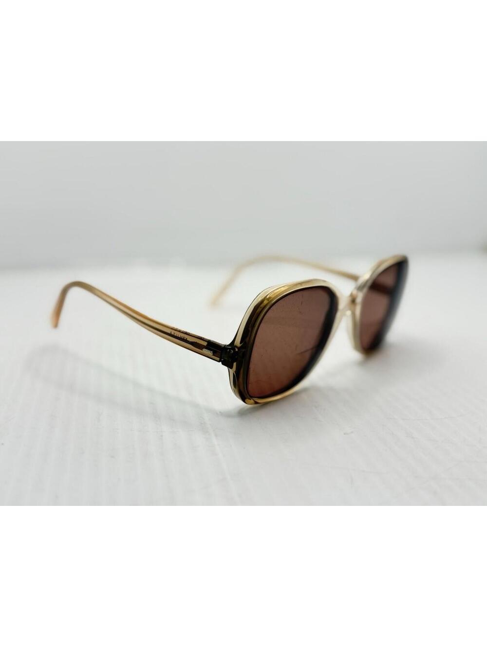 Vintage Oleg Cassini DOE Oversized Sunglasses Amber Frame Brown Lens Retro 90s